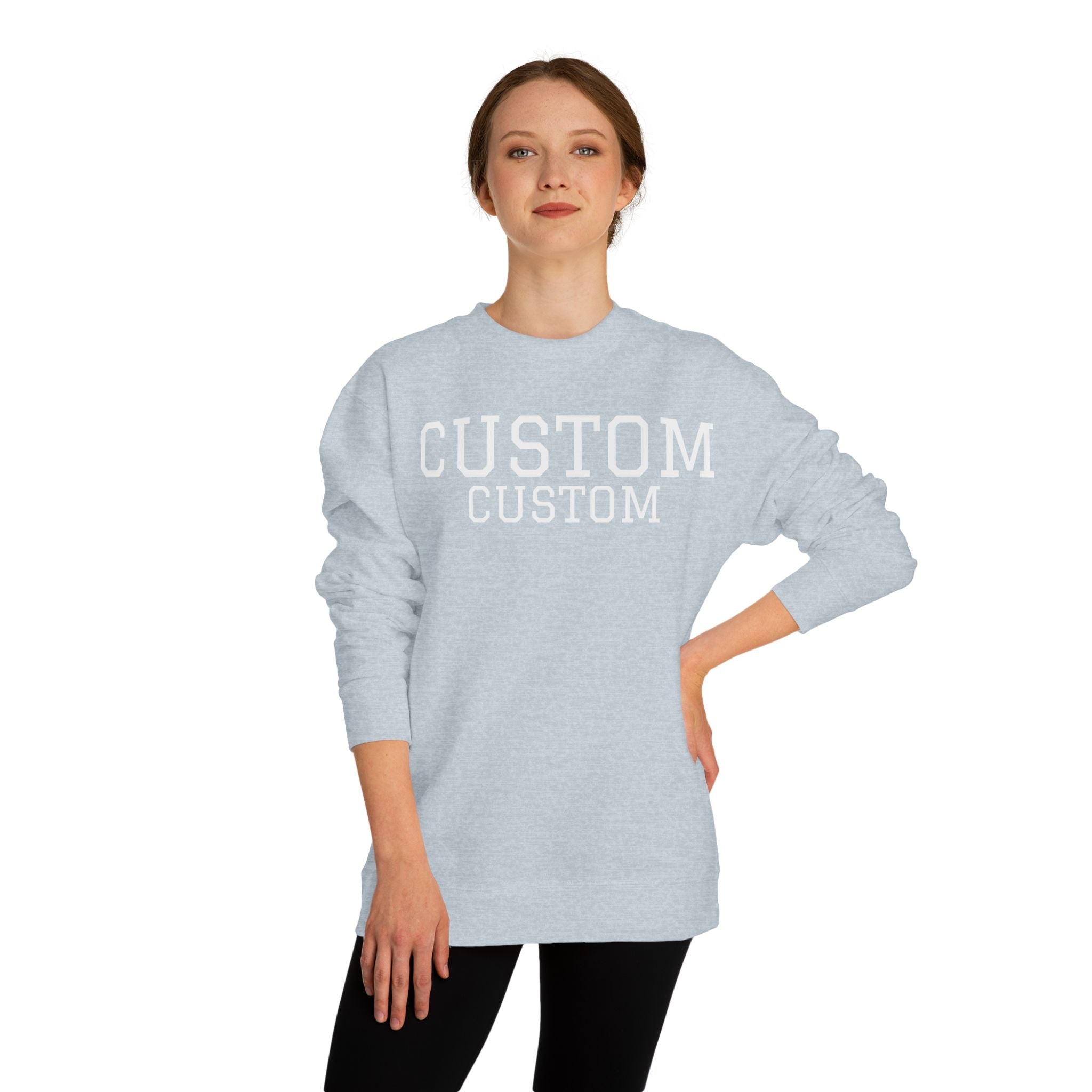 Custom Text Crewneck Sweatshirt — Personalized College-Style Pullover
