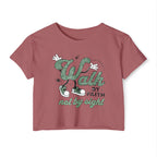 Christian Festival Crop Top — “Where the Lord Guides the Lord Provides” Isaiah 58:11 Graphic