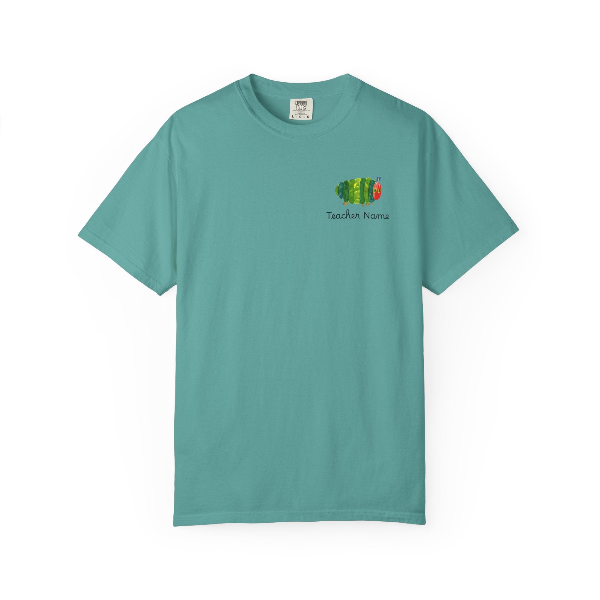 Custom Teacher Gift Caterpillar Garden T-Shirt — Colorful Children’s Storybook Graphic Tee