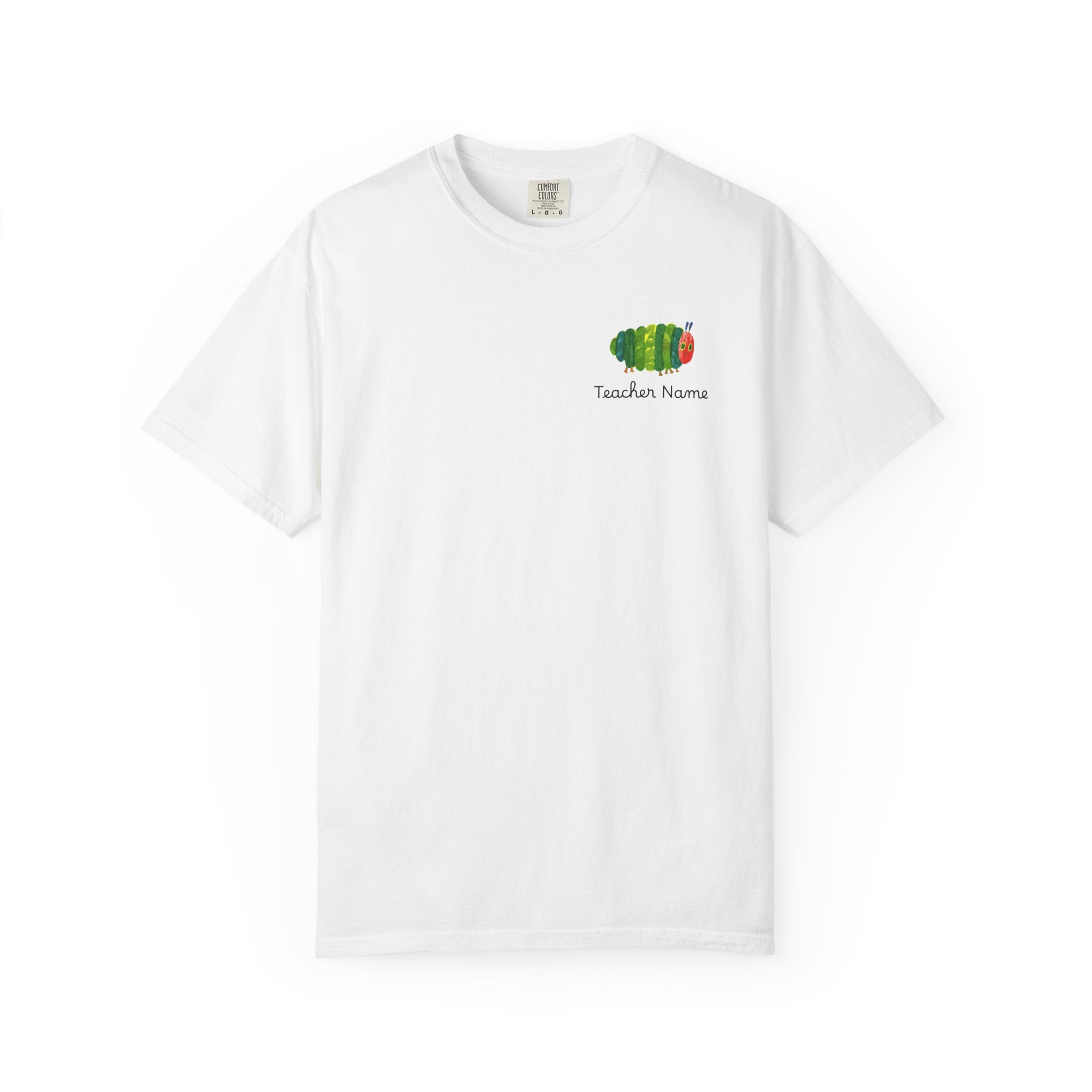 Custom Teacher Gift Caterpillar Garden T-Shirt — Colorful Children’s Storybook Graphic Tee