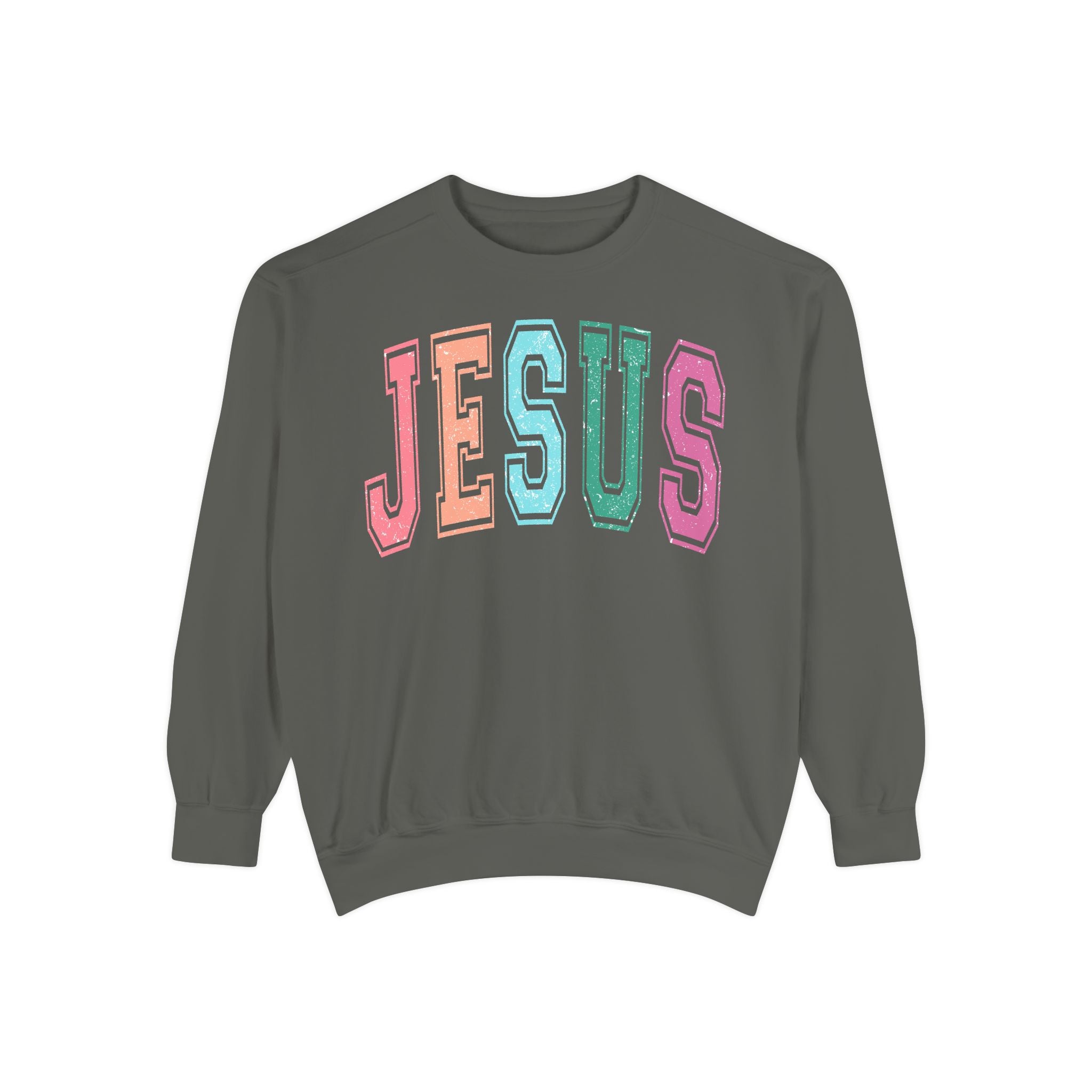 Jesus Rainbow Comfort Colors Crewneck Sweatshirt