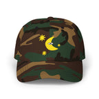Moon Eye Dad Cap — Embroidered Crescent Moon & Stars Baseball Hat