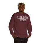 Custom Text Crewneck Sweatshirt — Personalized College-Style Pullover