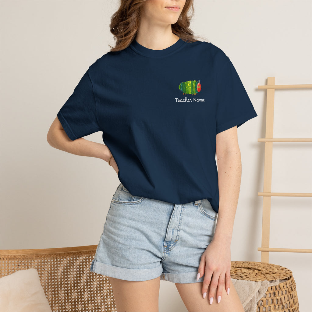 Custom Teacher Gift Caterpillar Garden T-Shirt — Colorful Children’s Storybook Graphic Tee