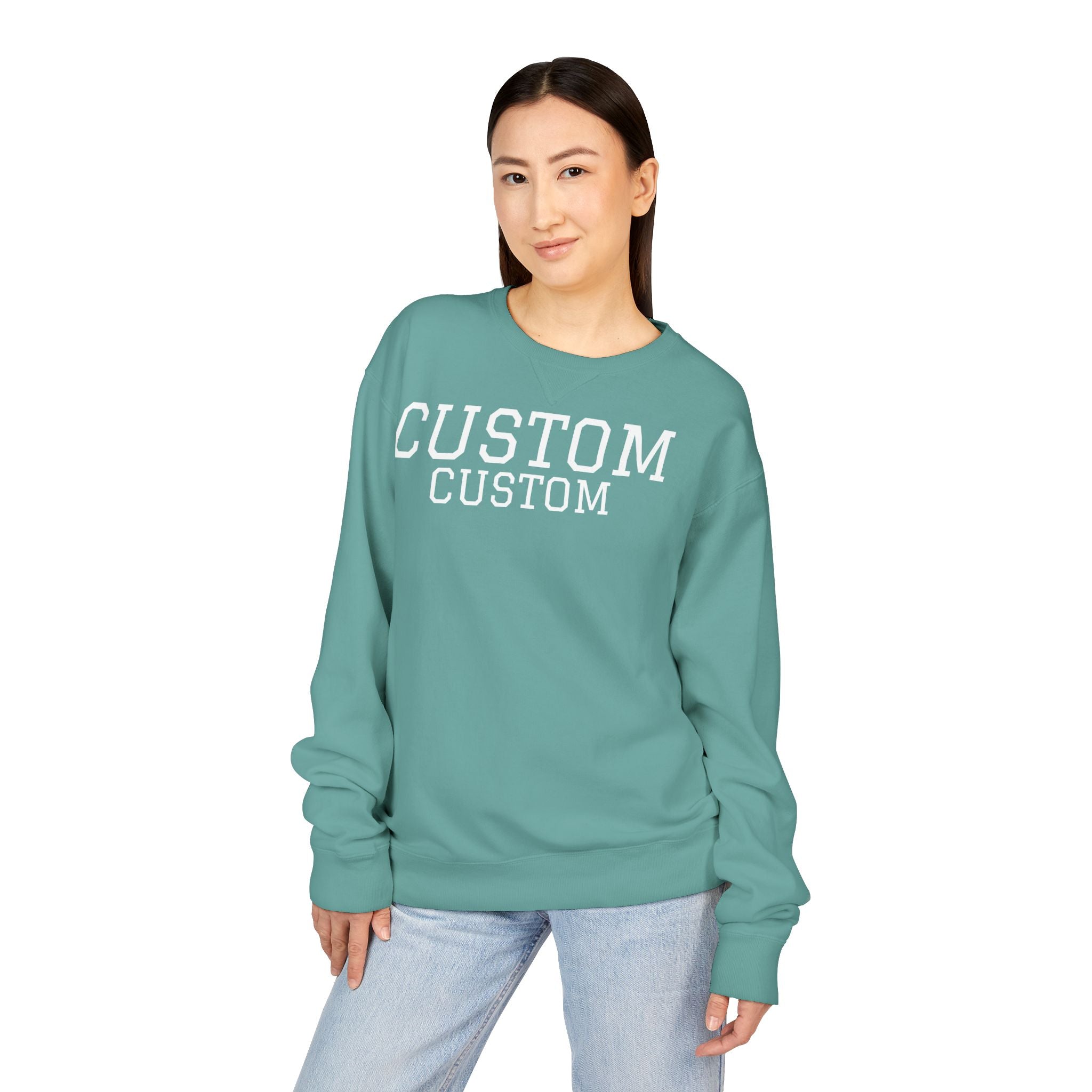 Custom Crewneck Sweatshirt — Vintage Garment-Dyed Comfort