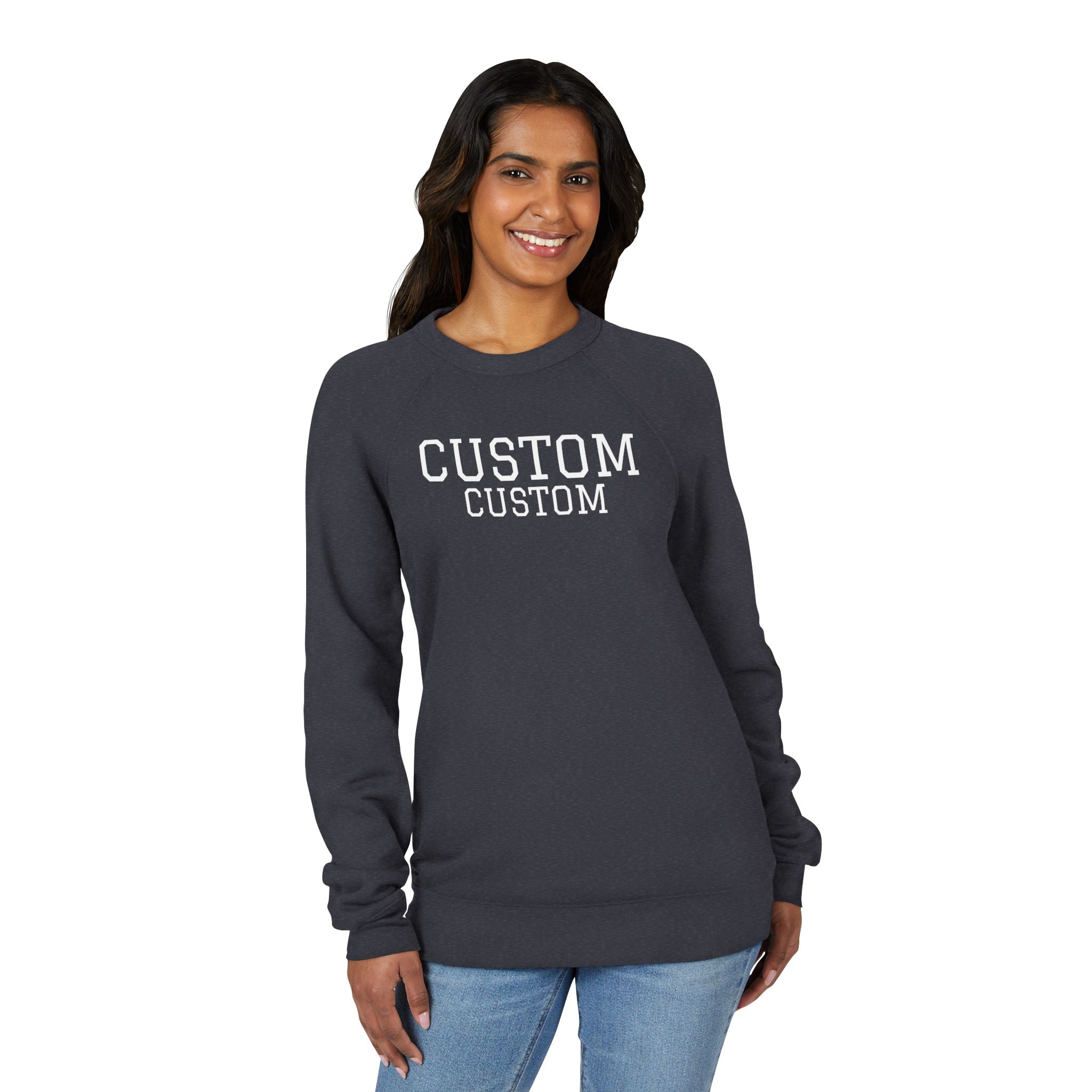 Custom Raglan Sweatshirt - Personalized College-Style Crewneck
