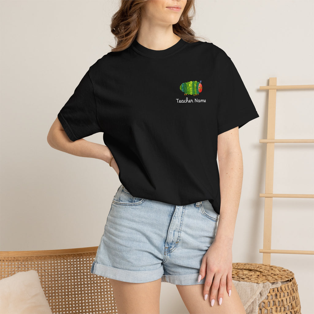 Custom Teacher Gift Caterpillar Garden T-Shirt — Colorful Children’s Storybook Graphic Tee
