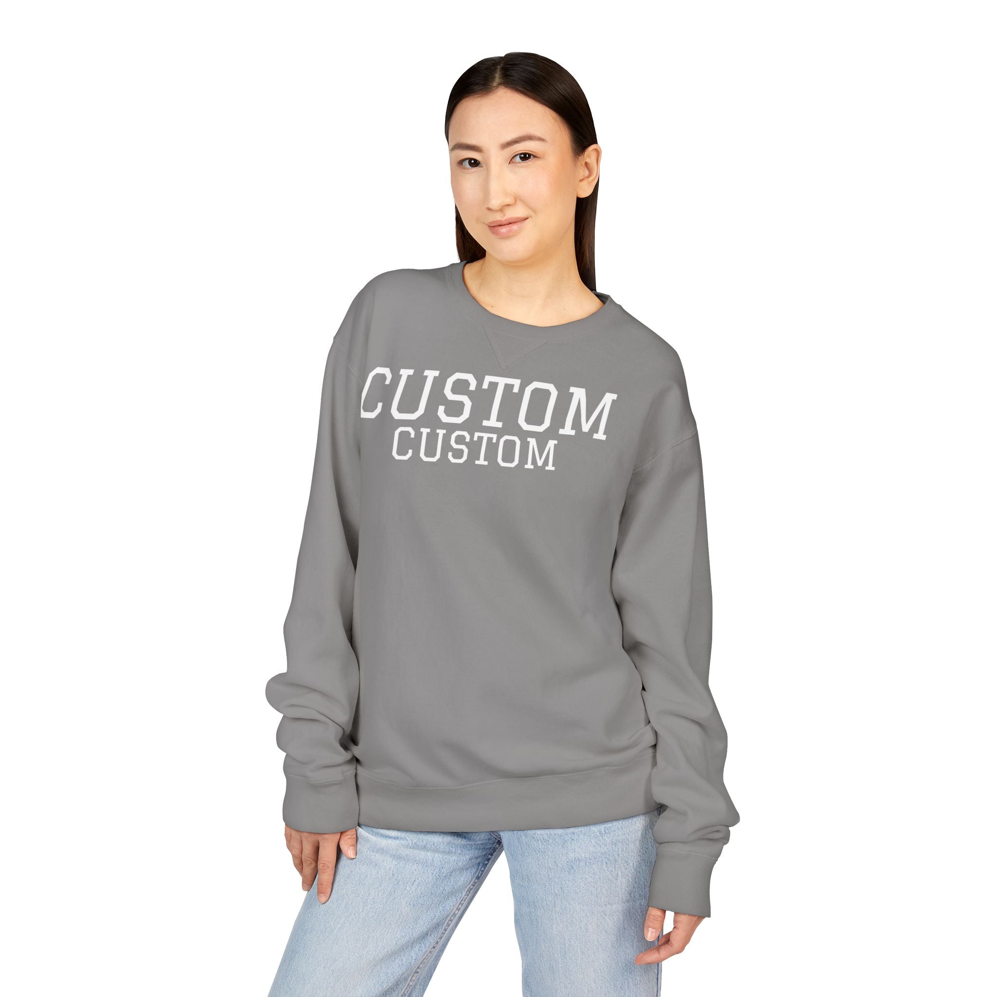 Custom Crewneck Sweatshirt — Vintage Garment-Dyed Comfort