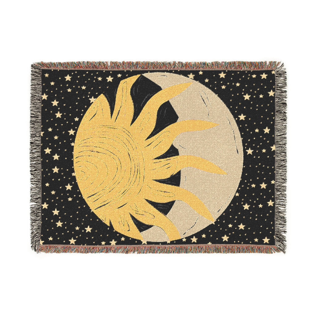 Woven Blanket — Sun and Moon Celestial Throw Blanket