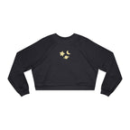 Cropped Pullover — Minimal Gold Moon, Star & Planet Graphic