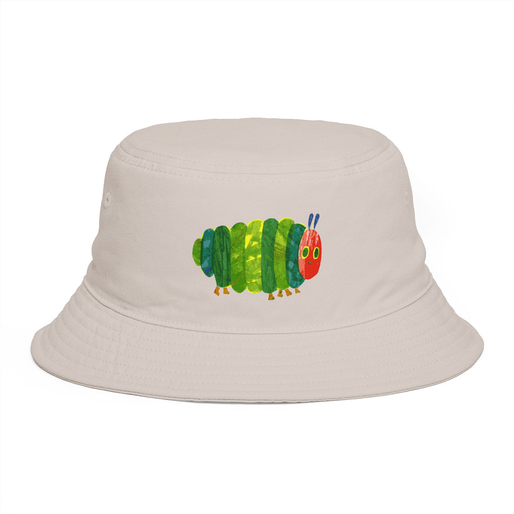 Brown Bucket Hat with Colorful Caterpillar Graphic