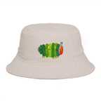 Brown Bucket Hat with Colorful Caterpillar Graphic