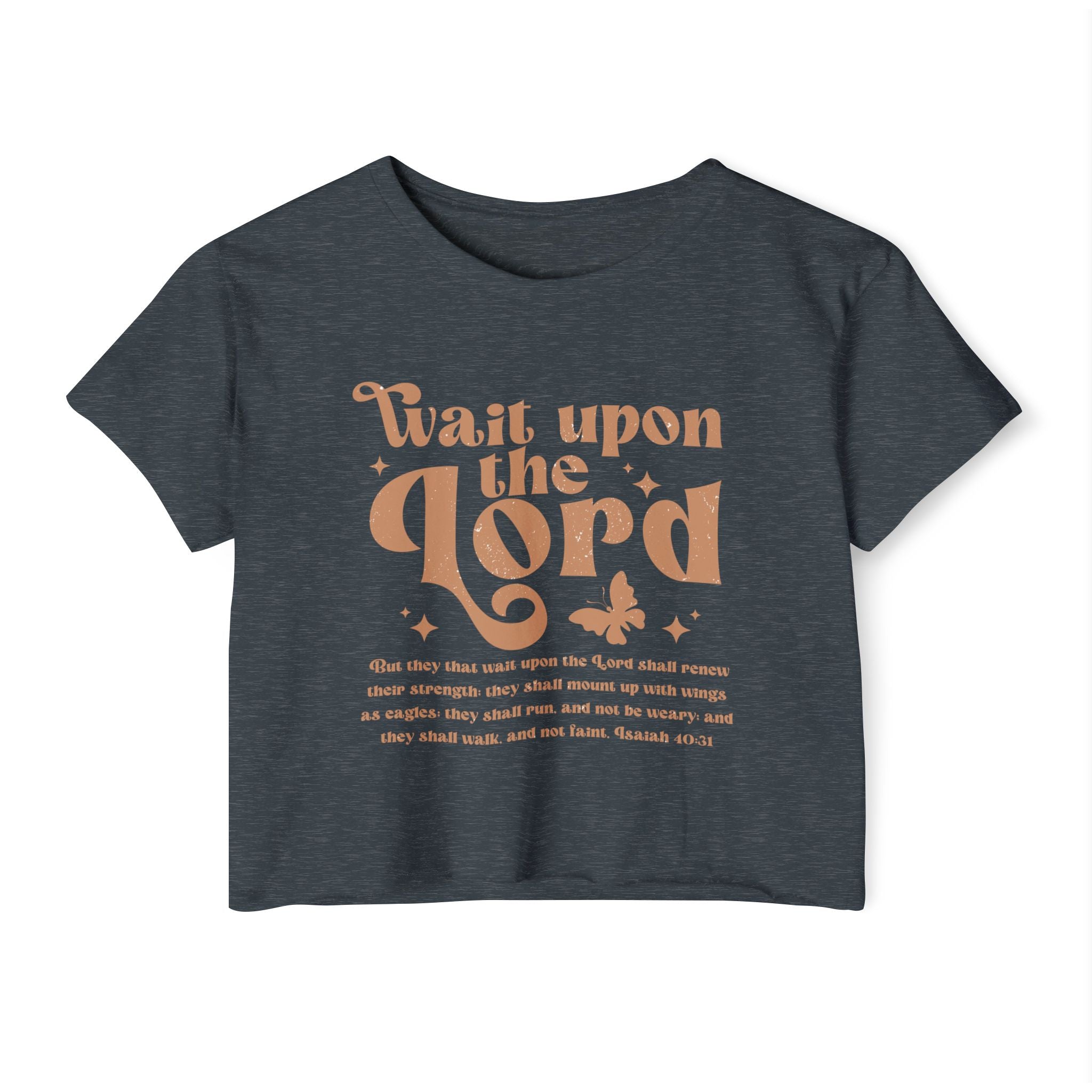 Christian Festival Crop Top — “Wait Upon the Lord" Graphic