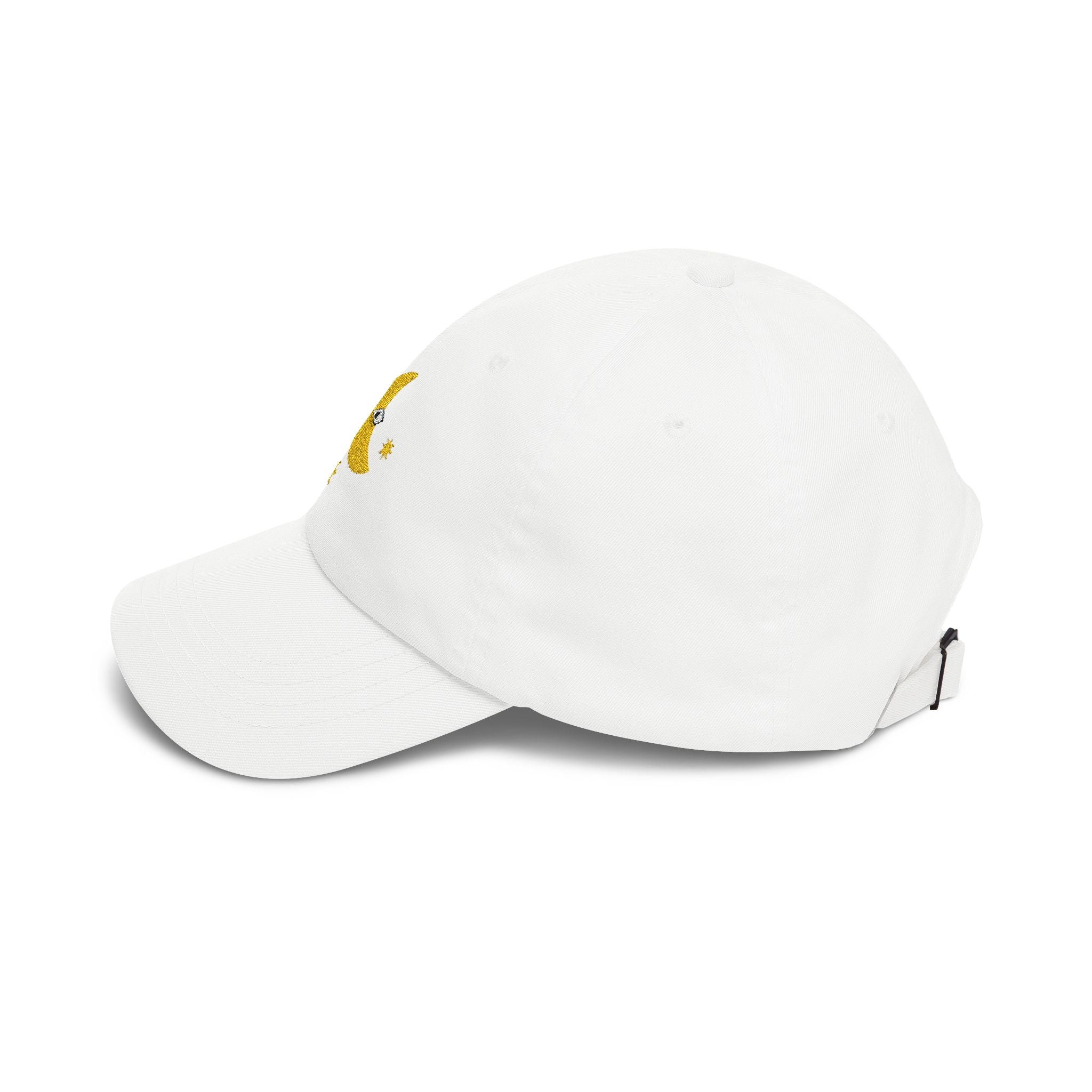 Moon Eye Dad Cap — Embroidered Crescent Moon & Stars Baseball Hat