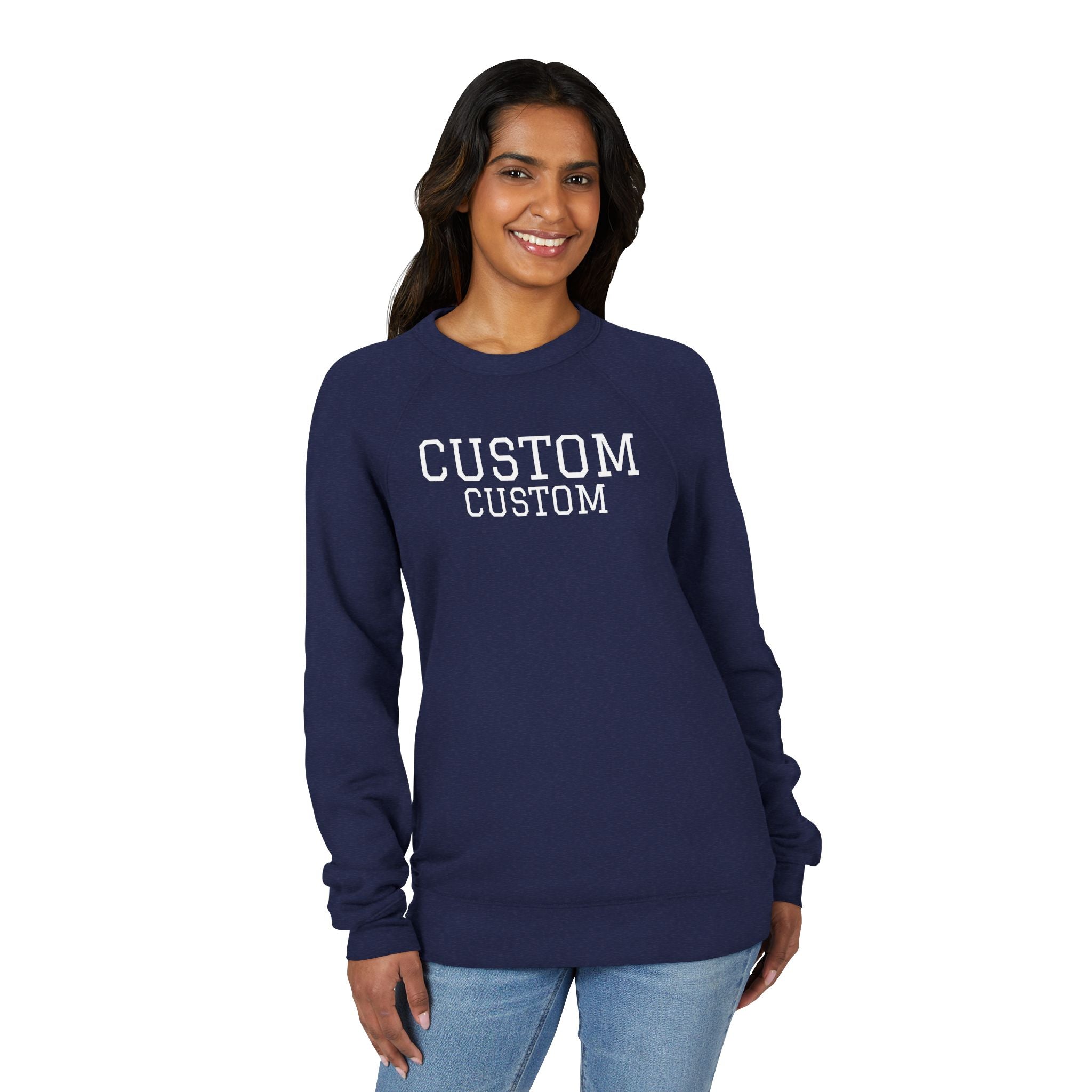 Custom Raglan Sweatshirt - Personalized College-Style Crewneck
