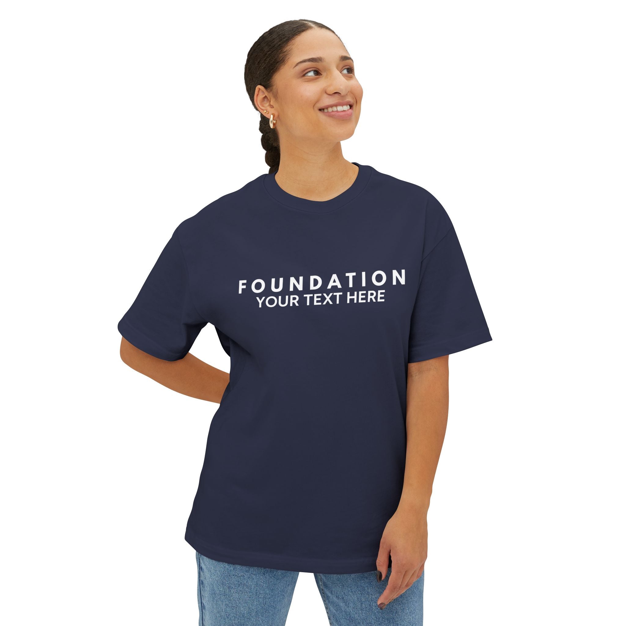 Custom T-Shirt - CUSTOM Foundation Minimalist Tee — Customizable "Your Text Here" Boxy T-Shirt