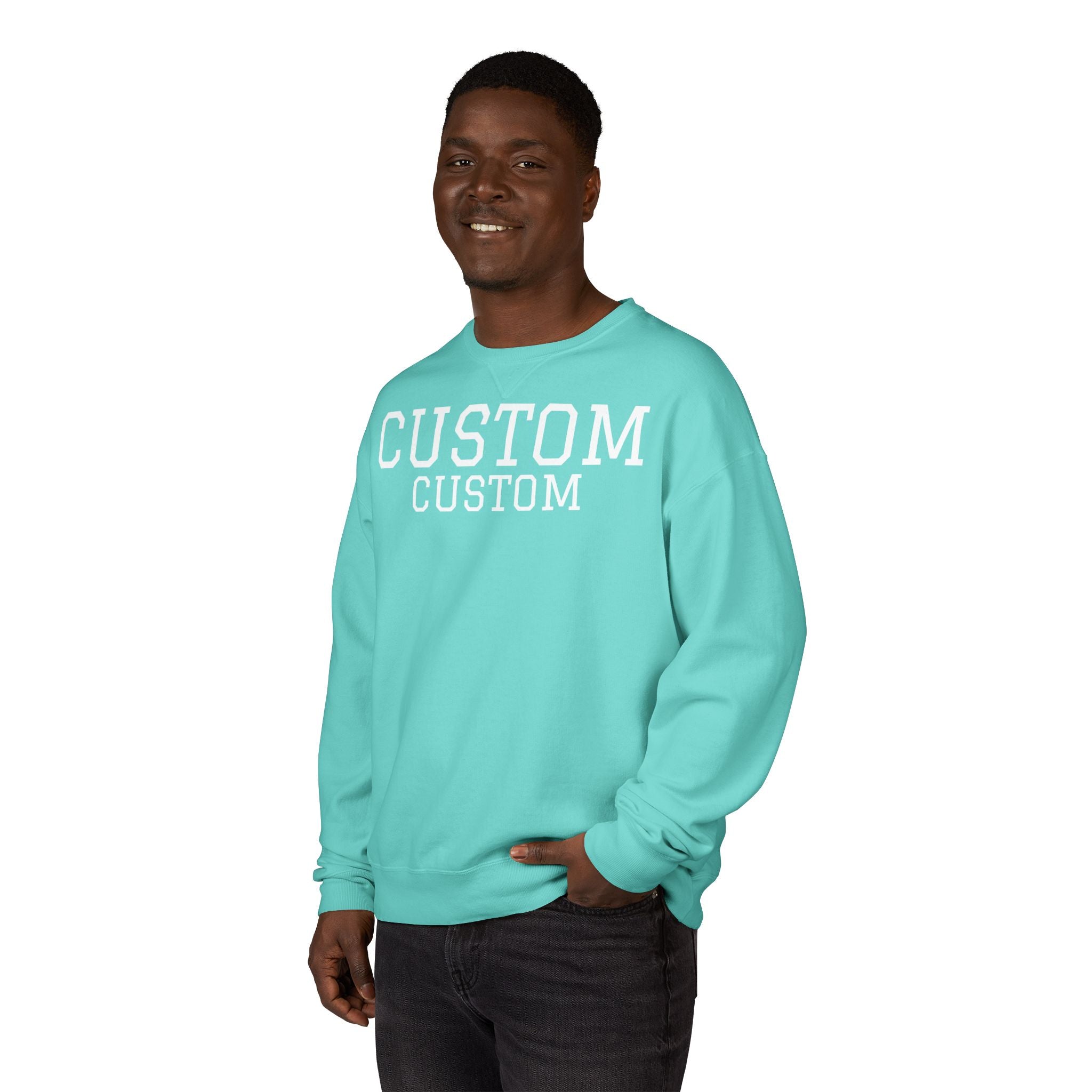 Custom Crewneck Sweatshirt — Vintage Garment-Dyed Comfort