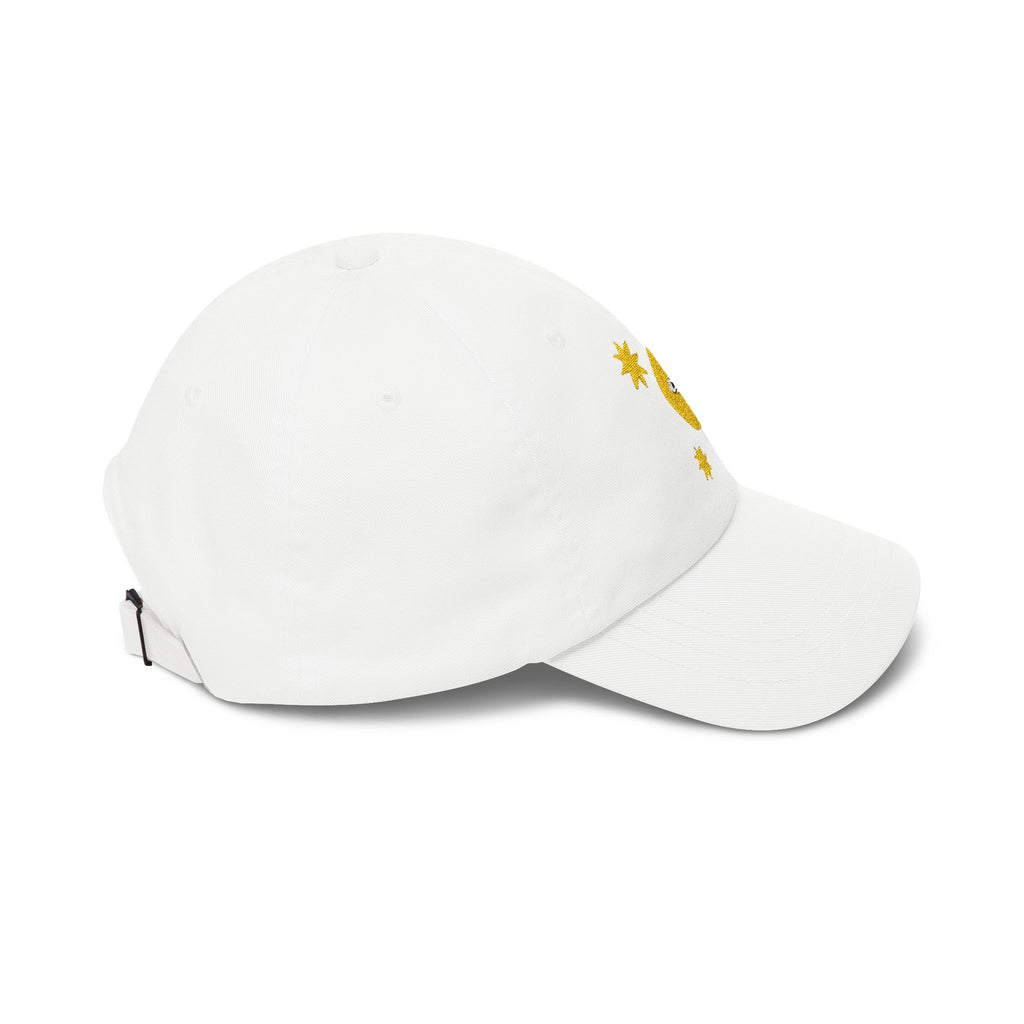 Moon Eye Dad Cap — Embroidered Crescent Moon & Stars Baseball Hat