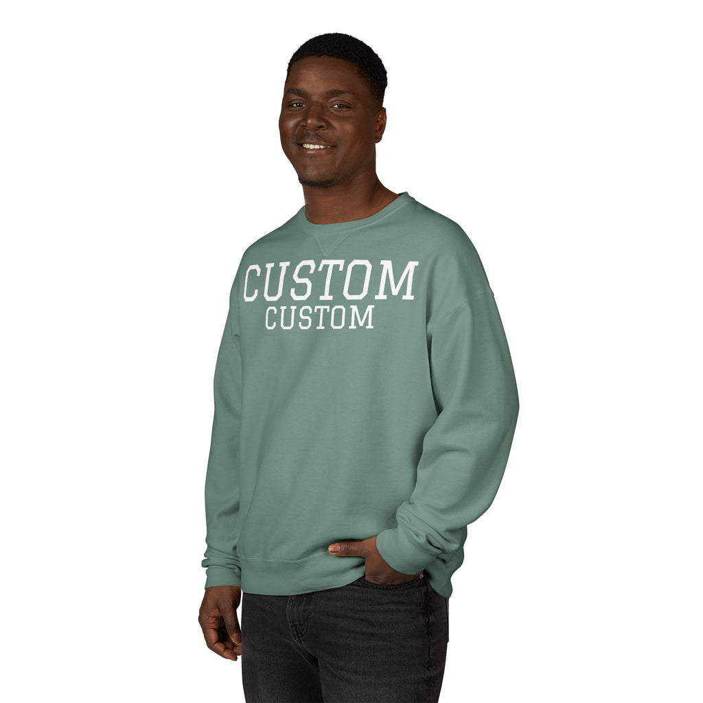Custom Crewneck Sweatshirt — Vintage Garment-Dyed Comfort