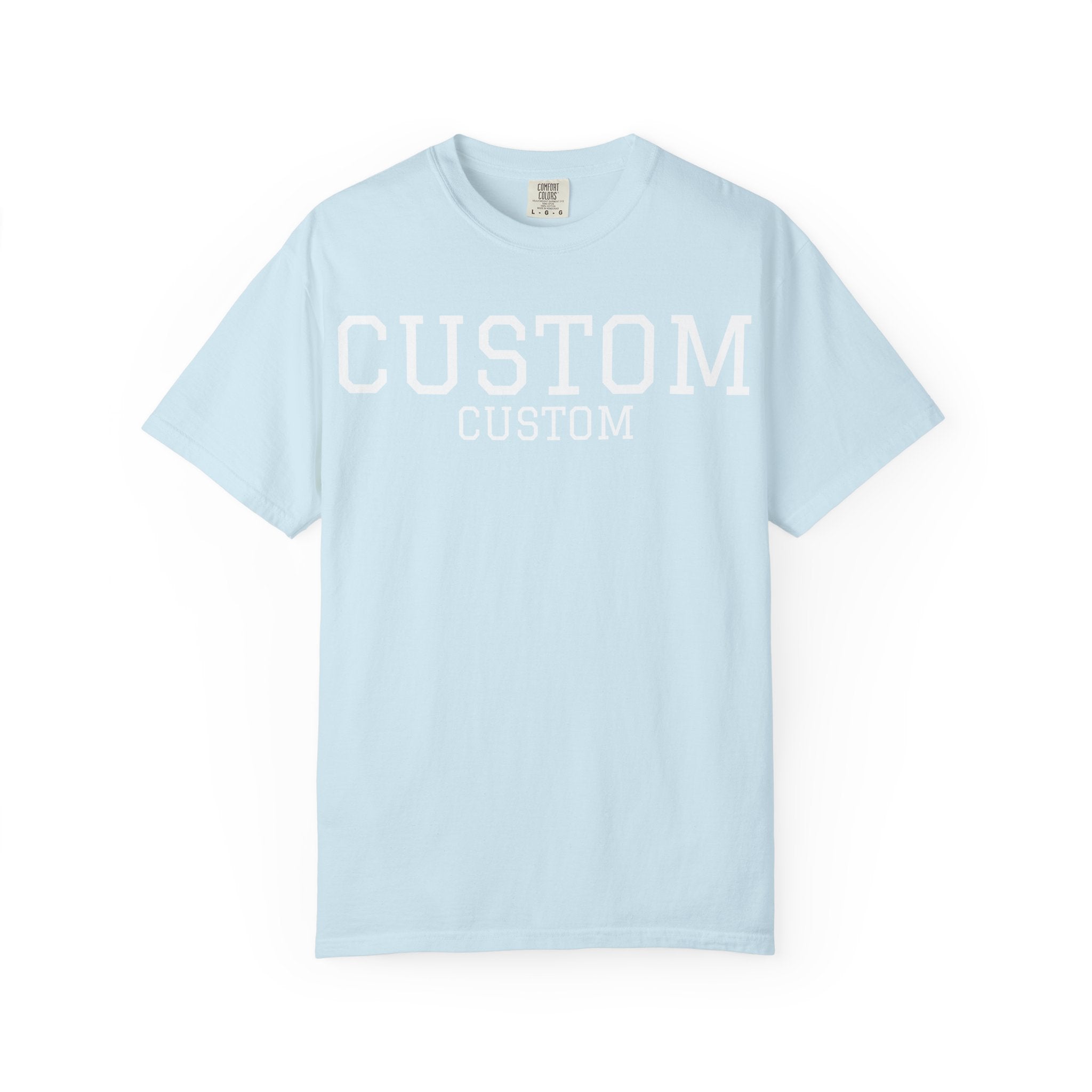 Custom Garment-Dyed T-Shirt — Personalized 'CUSTOM' Vintage Collegiate Tee