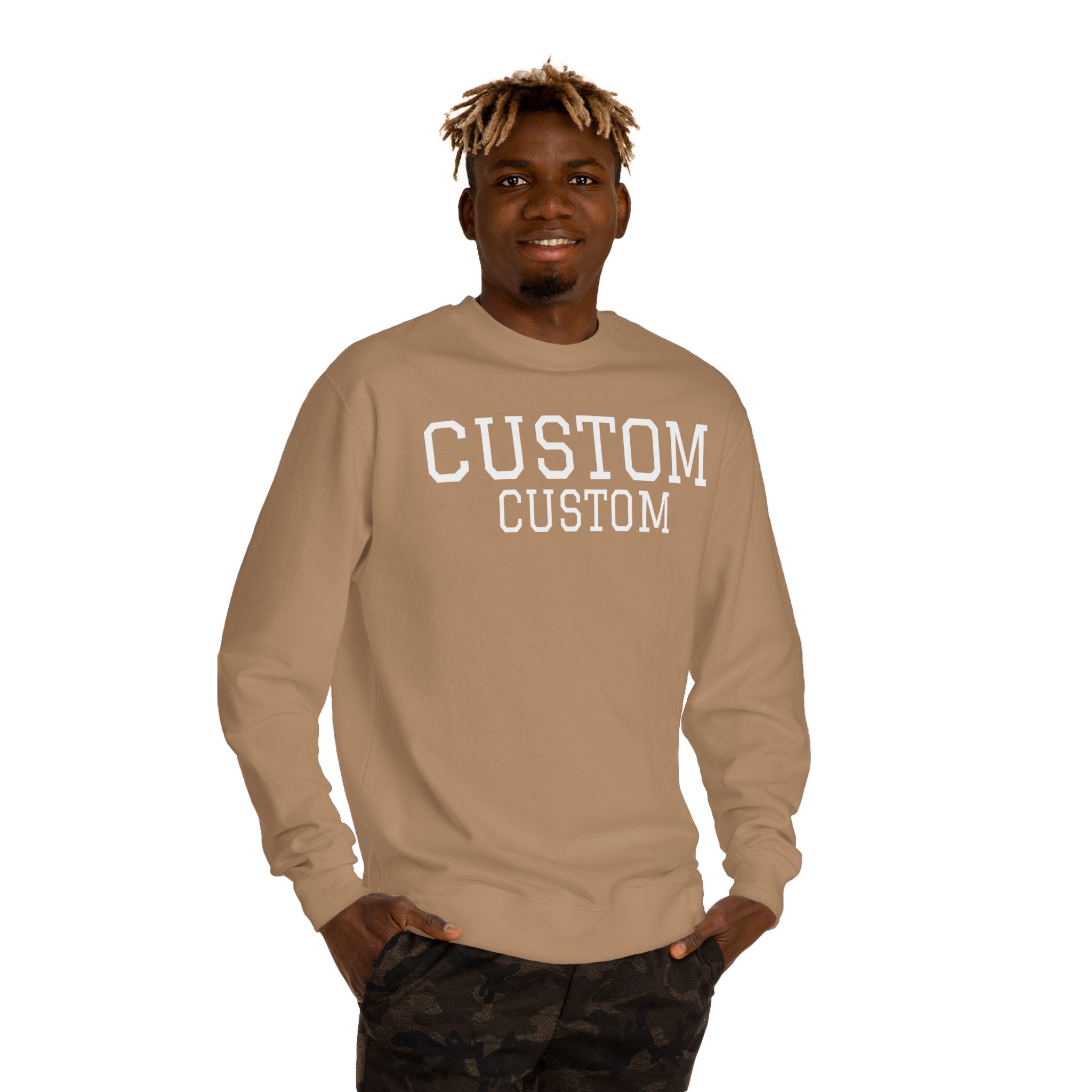 Custom Text Crewneck Sweatshirt — Personalized College-Style Pullover