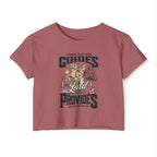 Christian Festival Crop Top — “Where the Lord Guides the Lord Provides” Isaiah 58:11 Graphic