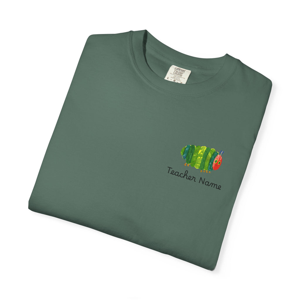 Custom Teacher Gift Caterpillar Garden T-Shirt — Colorful Children’s Storybook Graphic Tee