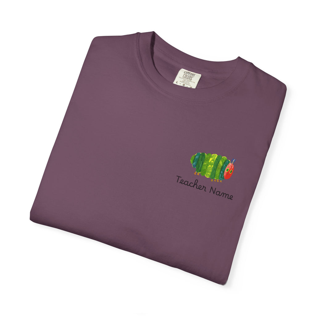 Custom Teacher Gift Caterpillar Garden T-Shirt — Colorful Children’s Storybook Graphic Tee