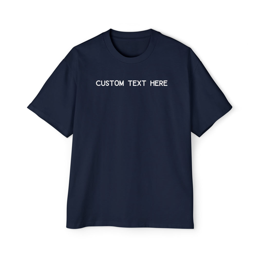Custom T-Shirt - Custom Text Oversized Tee — Men's Personalized White T-Shirt