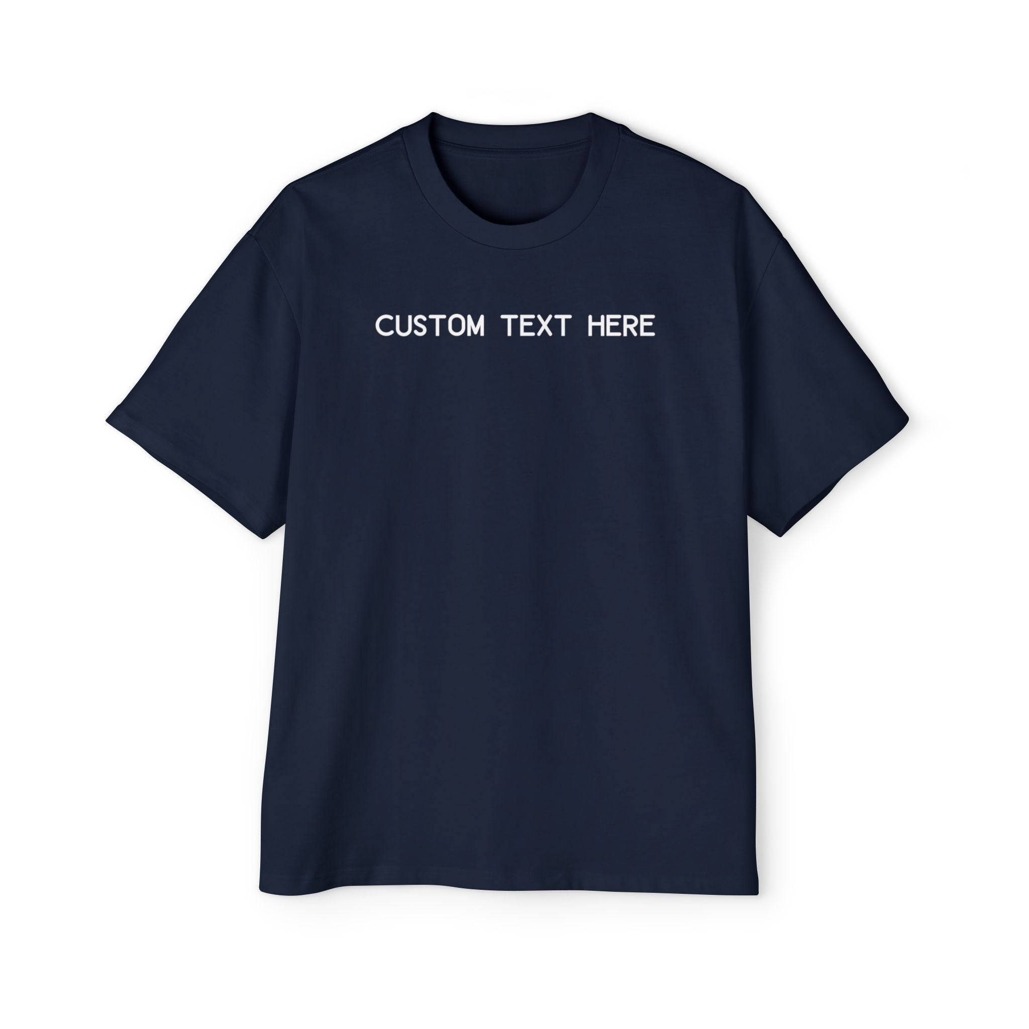 Custom T-Shirt - Custom Text Oversized Tee — Men's Personalized White T-Shirt