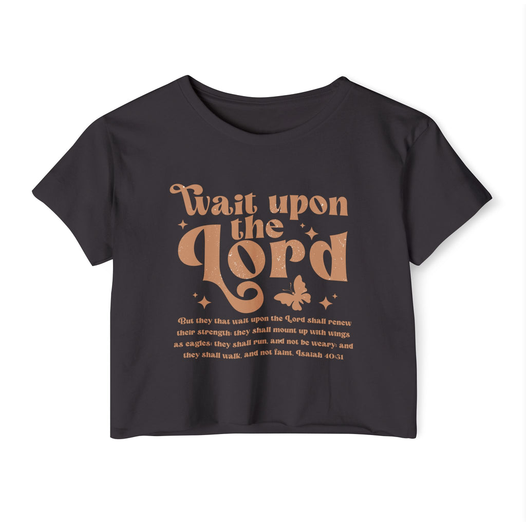 Christian Festival Crop Top — “Wait Upon the Lord" Graphic