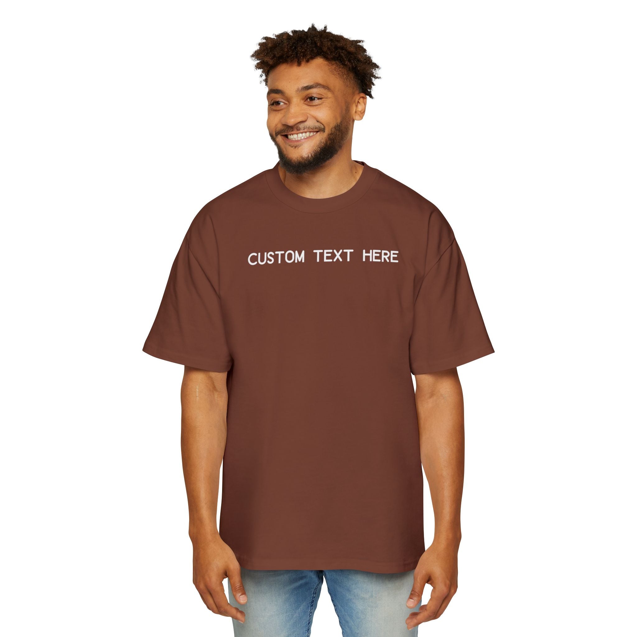 Custom T-Shirt - Custom Text Oversized Tee — Men's Personalized White T-Shirt