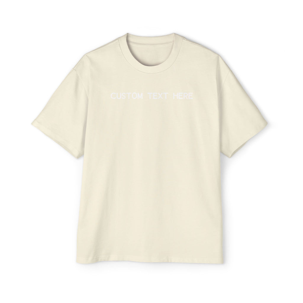 Custom T-Shirt - Custom Text Oversized Tee — Men's Personalized White T-Shirt