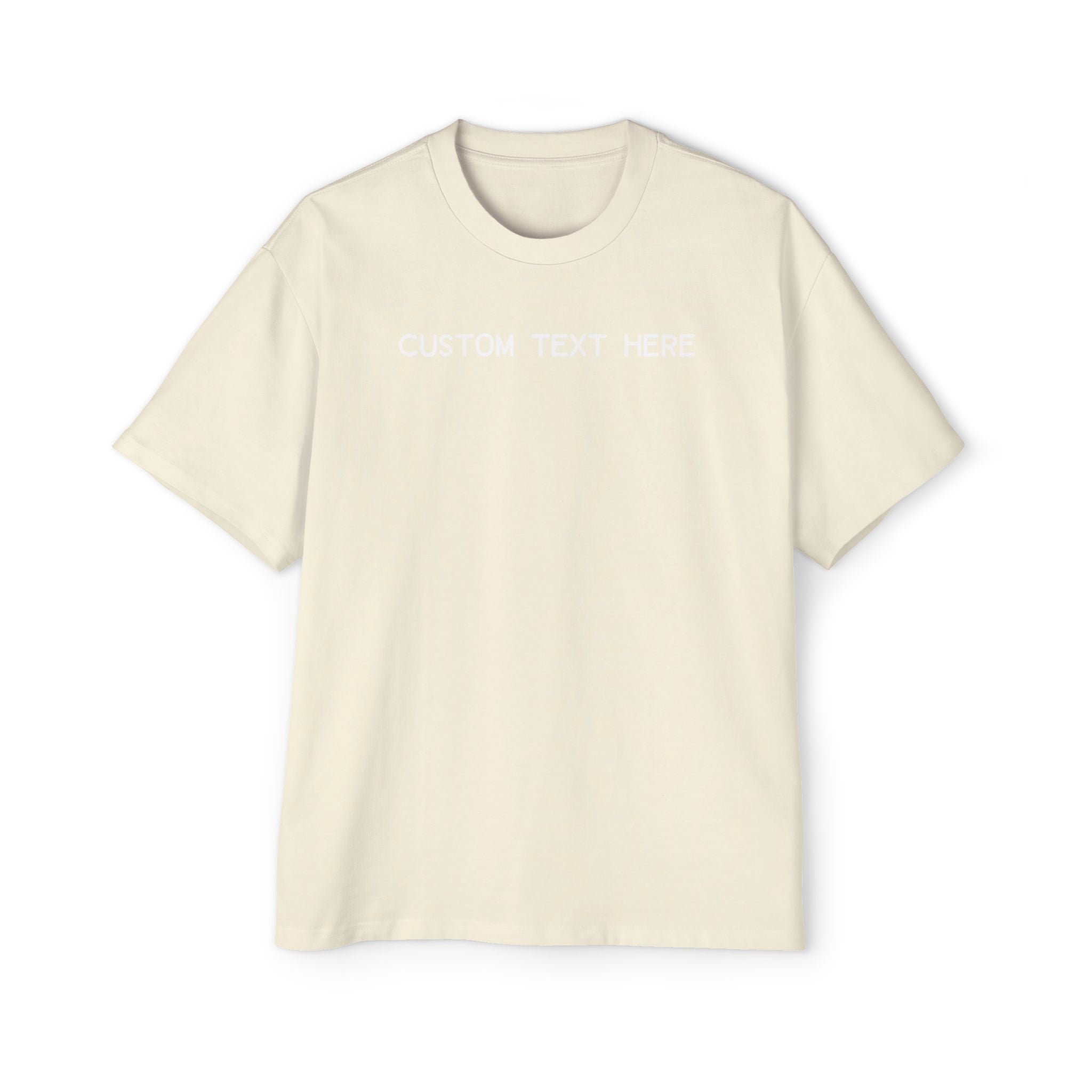 Custom T-Shirt - Custom Text Oversized Tee — Men's Personalized White T-Shirt