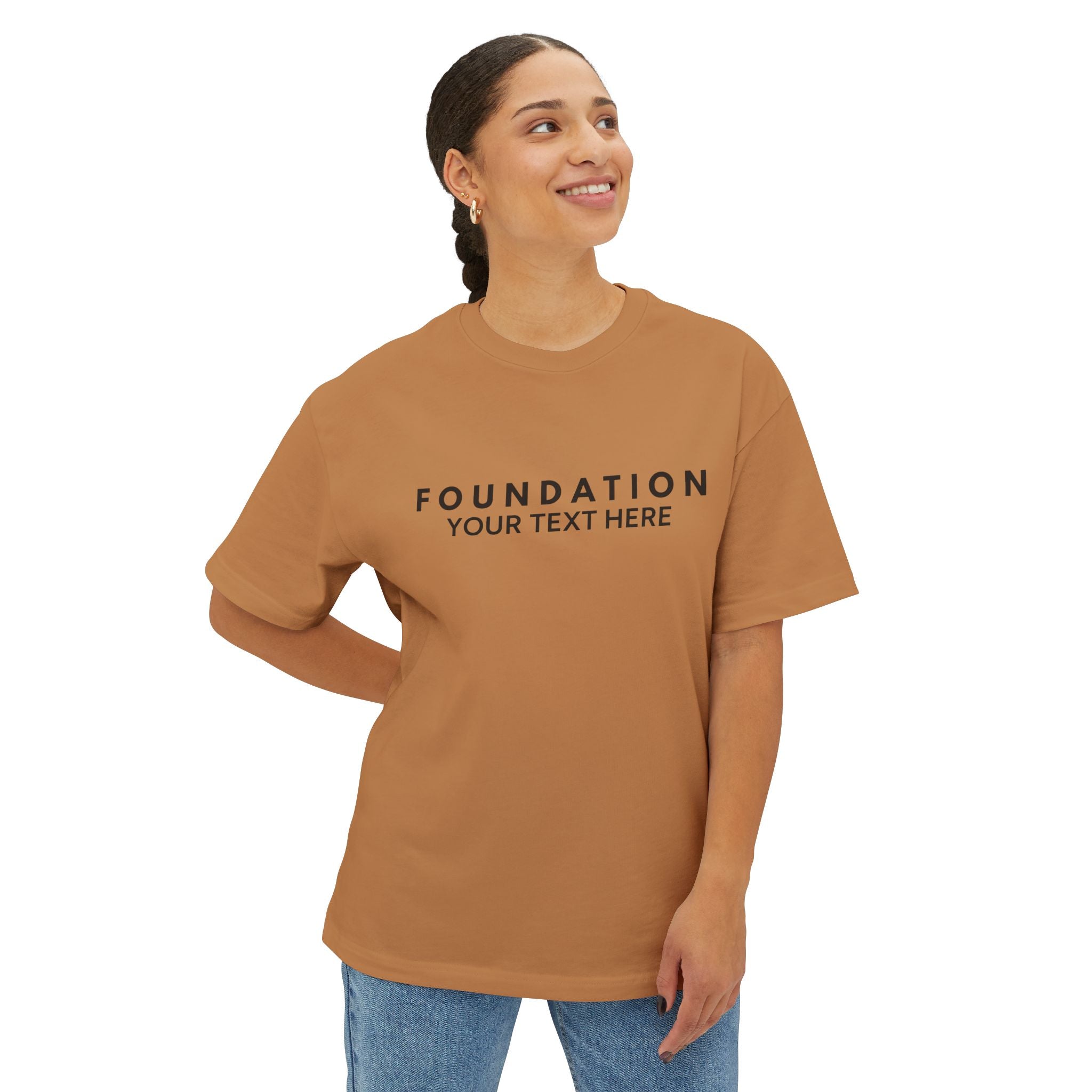 Custom T-Shirt - CUSTOM Foundation Minimalist Tee — Customizable "Your Text Here" Boxy T-Shirt