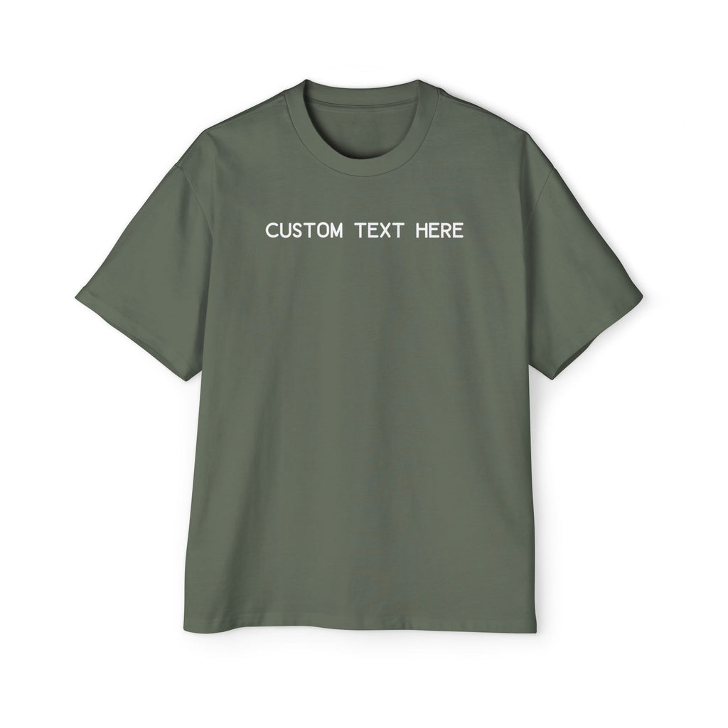 Custom T-Shirt - Custom Text Oversized Tee — Men's Personalized White T-Shirt