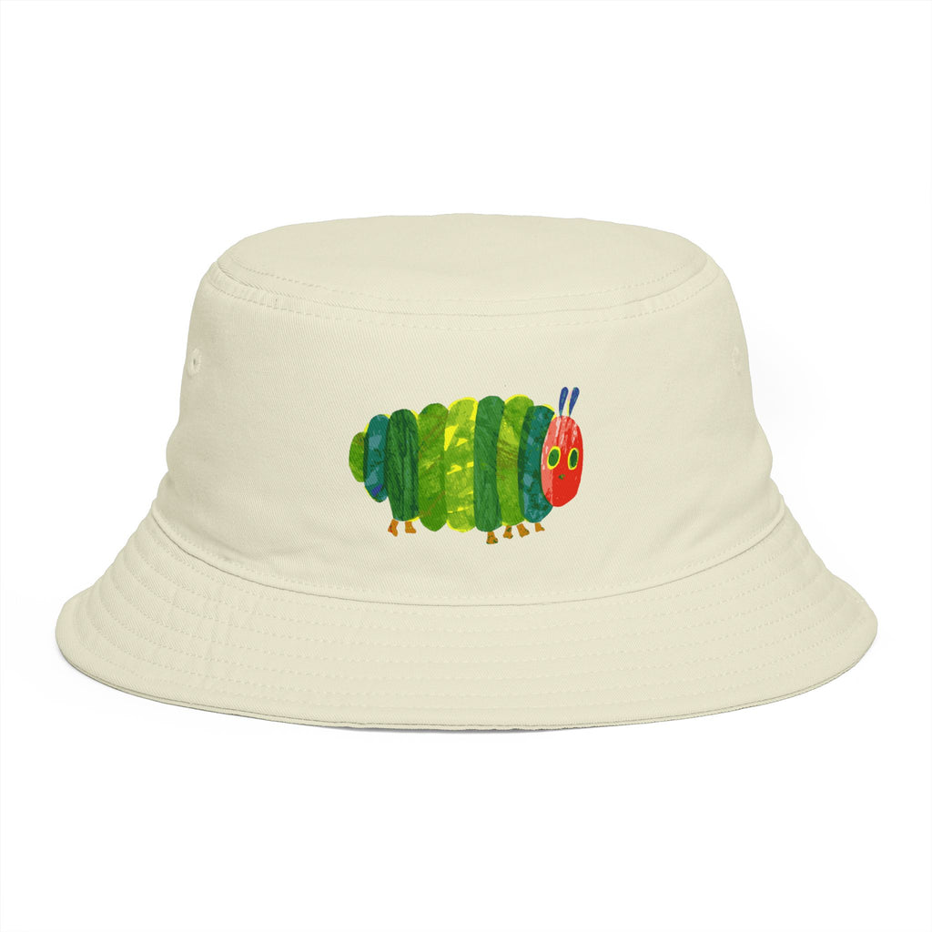 Brown Bucket Hat with Colorful Caterpillar Graphic
