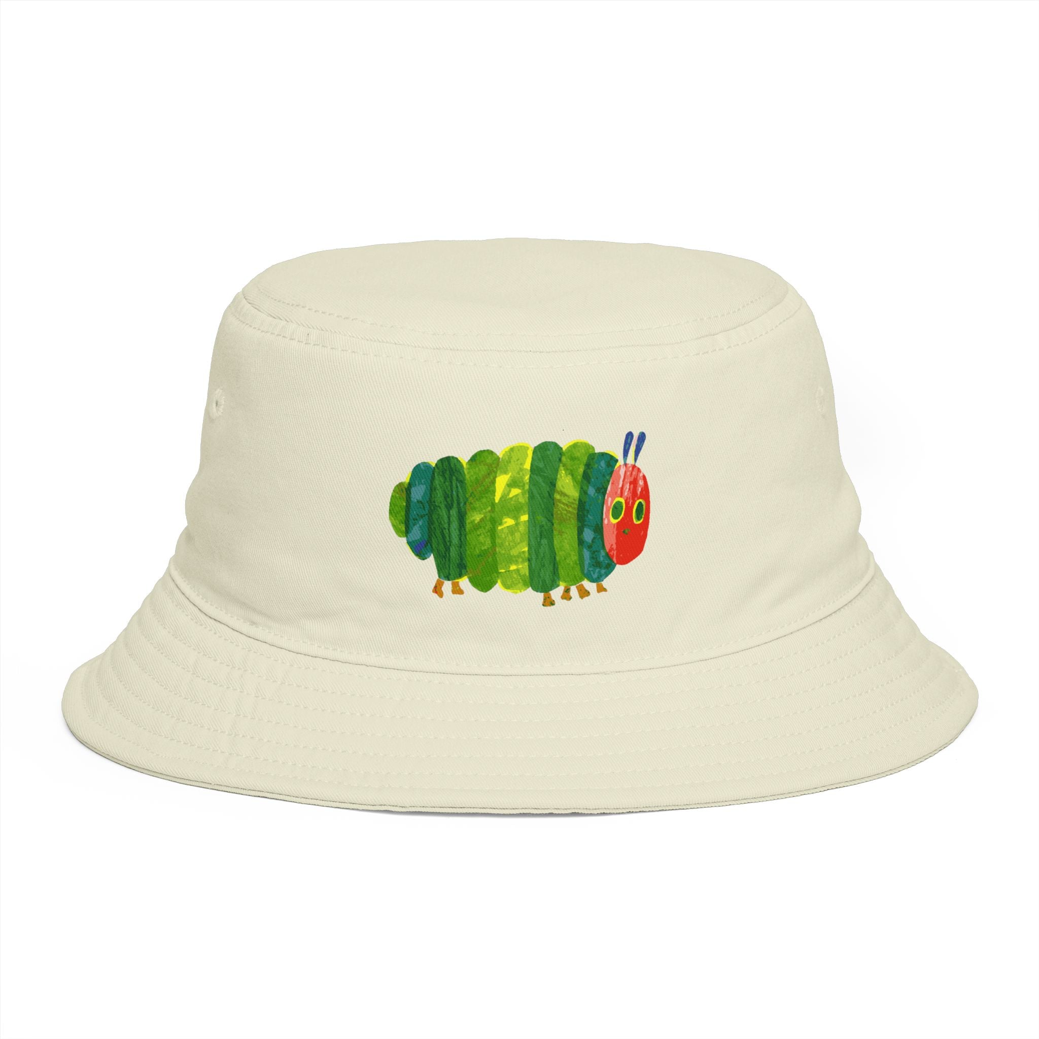 Brown Bucket Hat with Colorful Caterpillar Graphic
