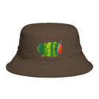 Brown Bucket Hat with Colorful Caterpillar Graphic