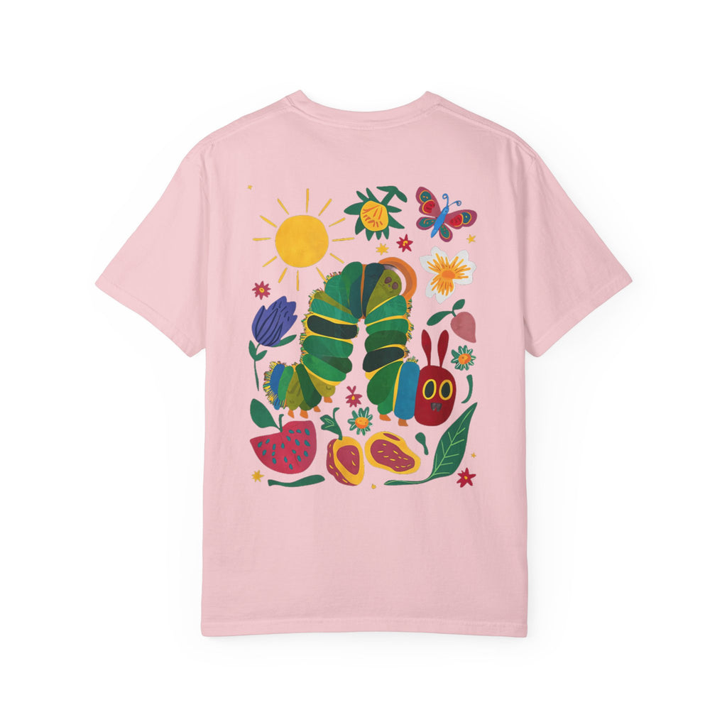 Custom Teacher Gift Caterpillar Garden T-Shirt — Colorful Children’s Storybook Graphic Tee