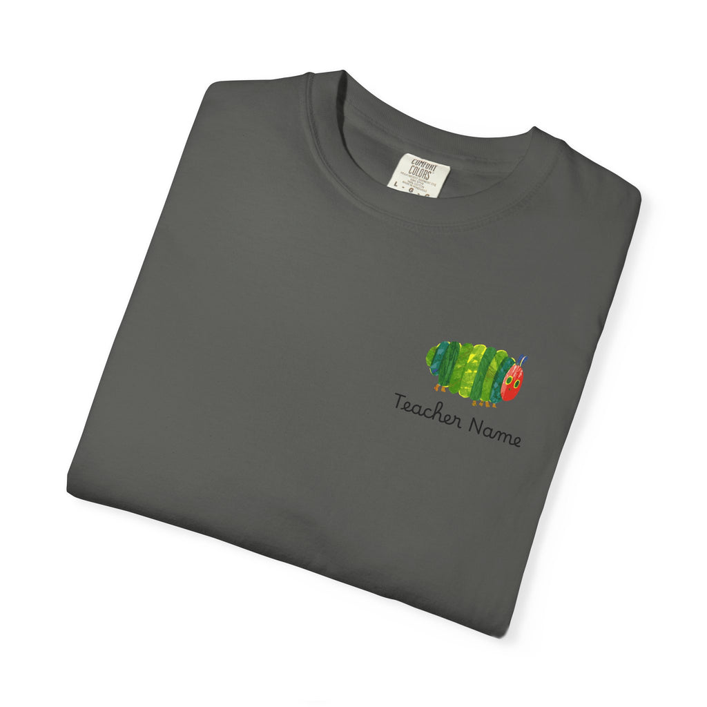 Custom Teacher Gift Caterpillar Garden T-Shirt — Colorful Children’s Storybook Graphic Tee
