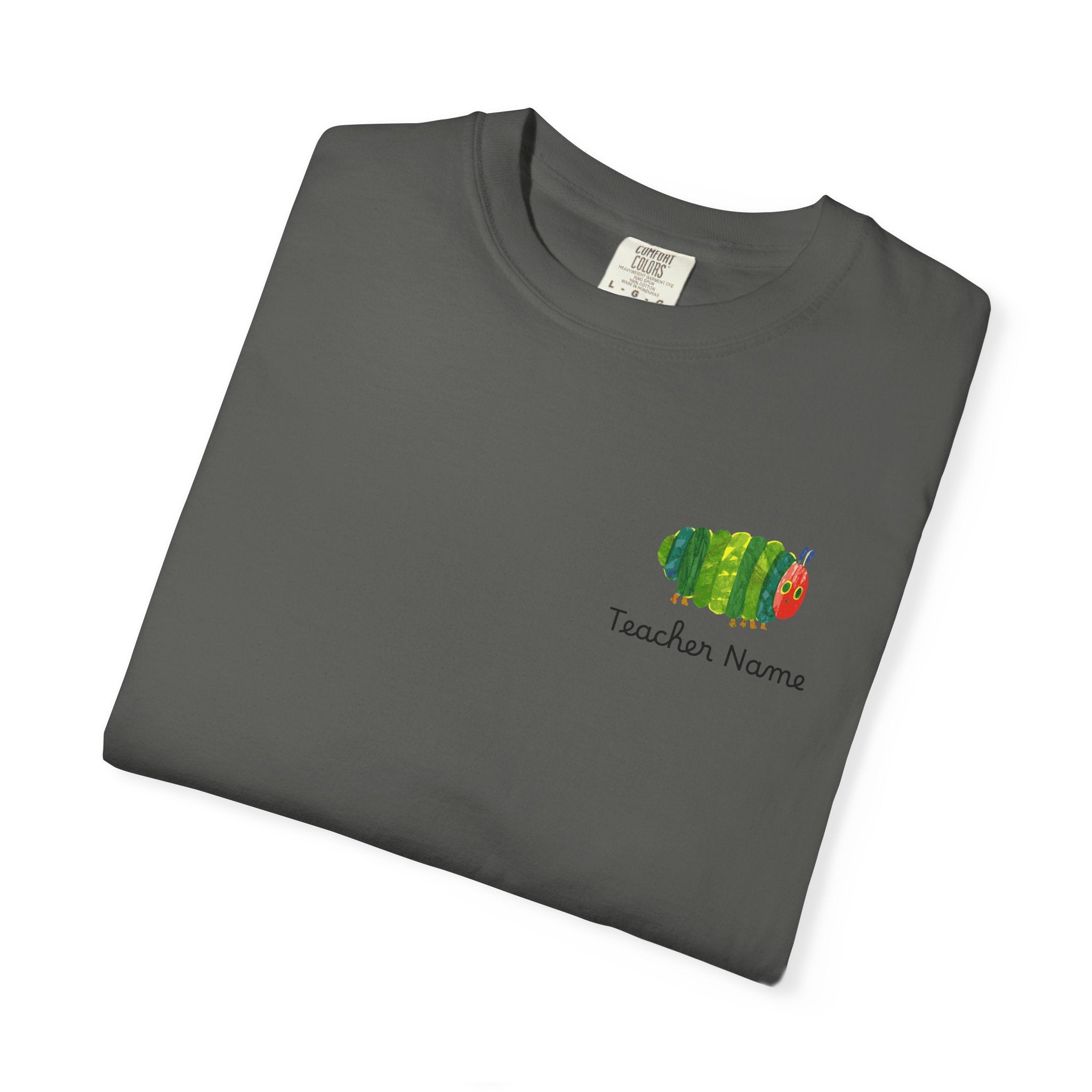 Custom Teacher Gift Caterpillar Garden T-Shirt — Colorful Children’s Storybook Graphic Tee