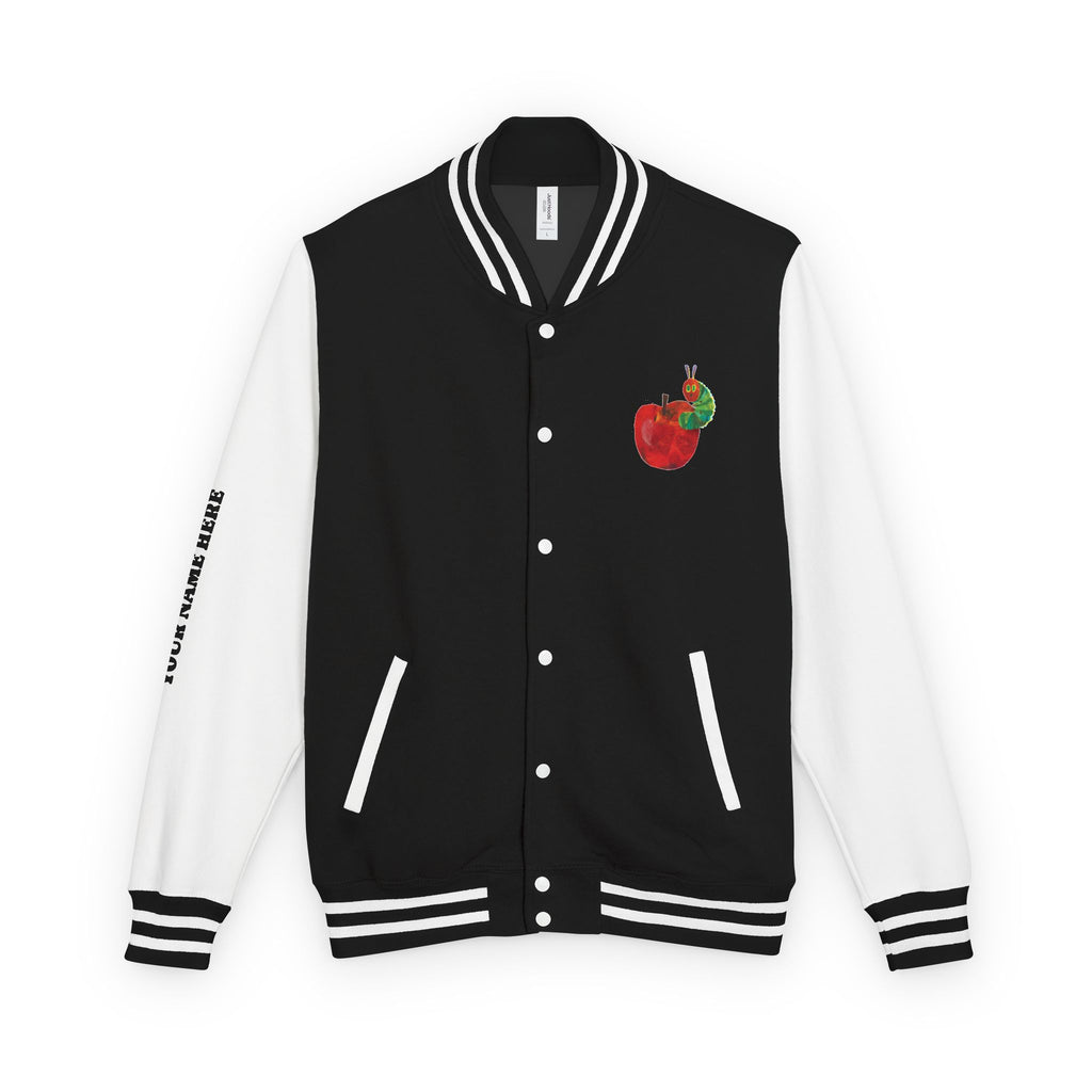 Custom Gift - Letterman Jacket for Teacher — Colorful "Very Hungry Caterpillar" Garden Back Patch