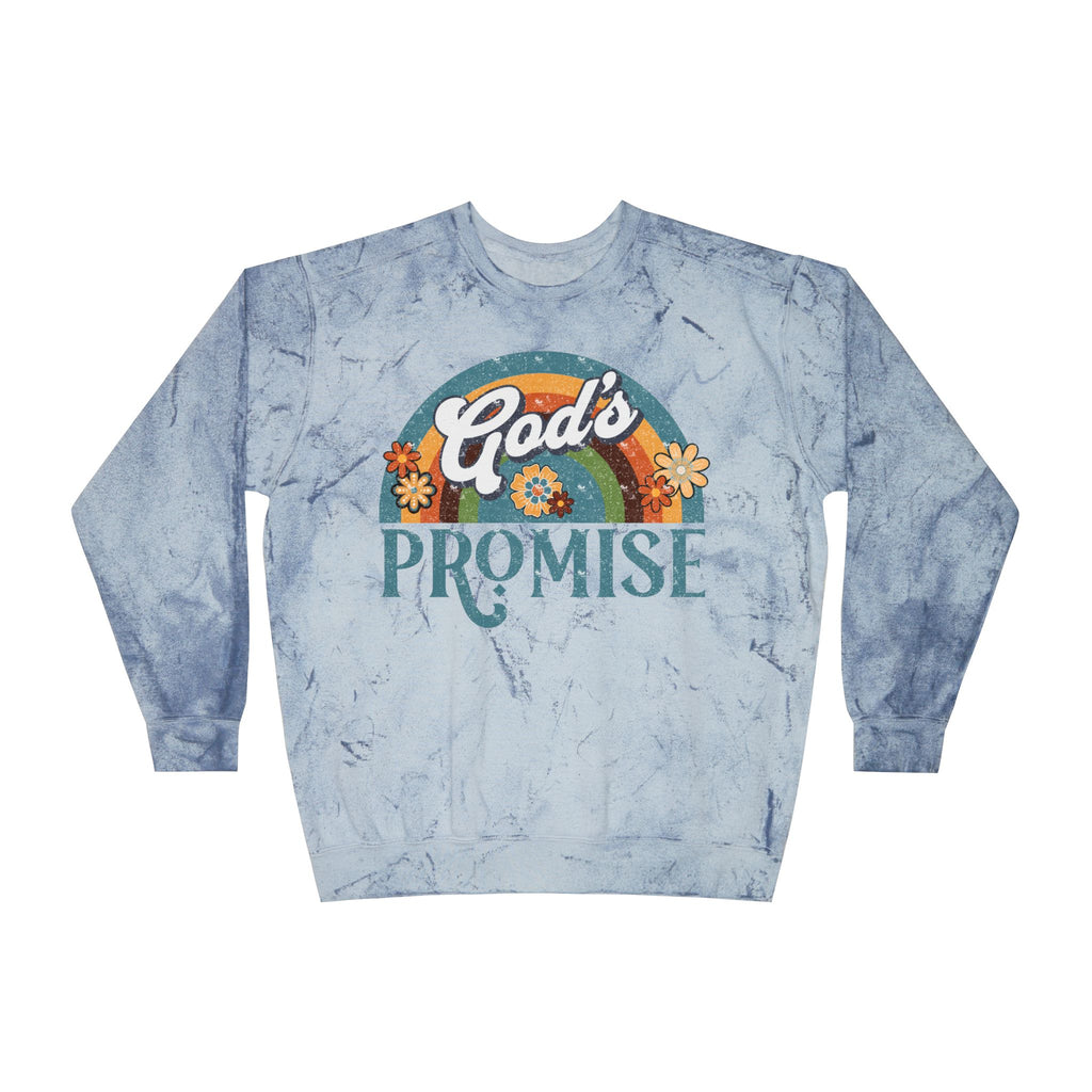 God's Promise Retro Rainbow Comfort Colors Crewneck Sweatshirt