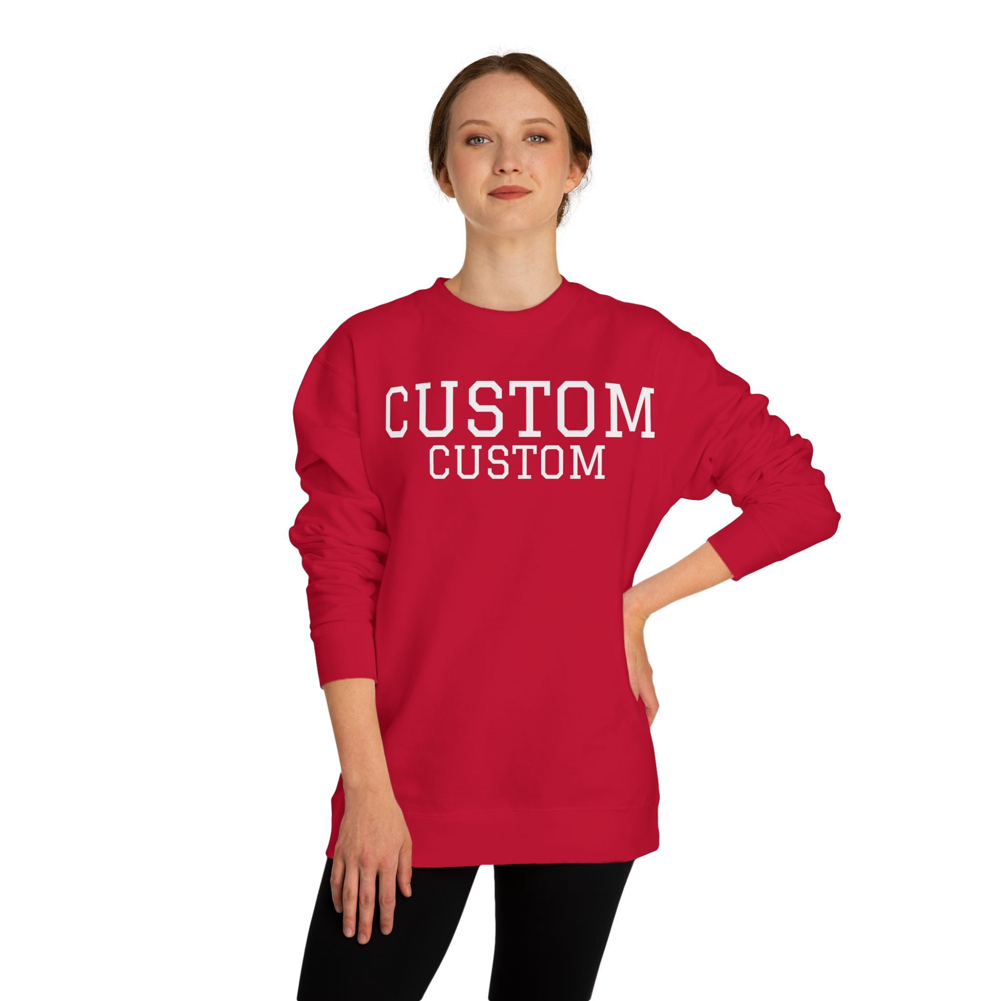 Custom Text Crewneck Sweatshirt — Personalized College-Style Pullover