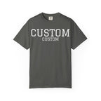 Custom Garment-Dyed T-Shirt — Personalized 'CUSTOM' Vintage Collegiate Tee