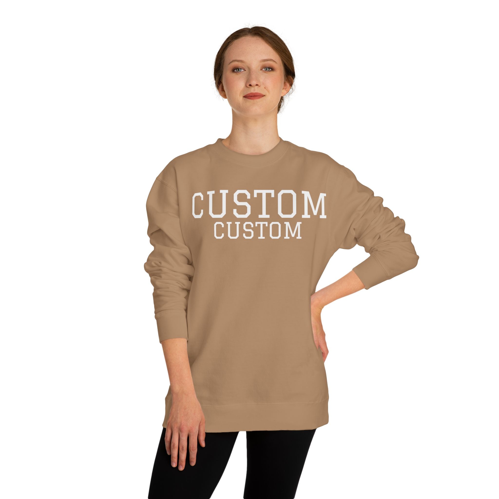 Custom Text Crewneck Sweatshirt — Personalized College-Style Pullover