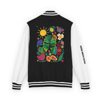 Custom Gift - Letterman Jacket for Teacher — Colorful "Very Hungry Caterpillar" Garden Back Patch