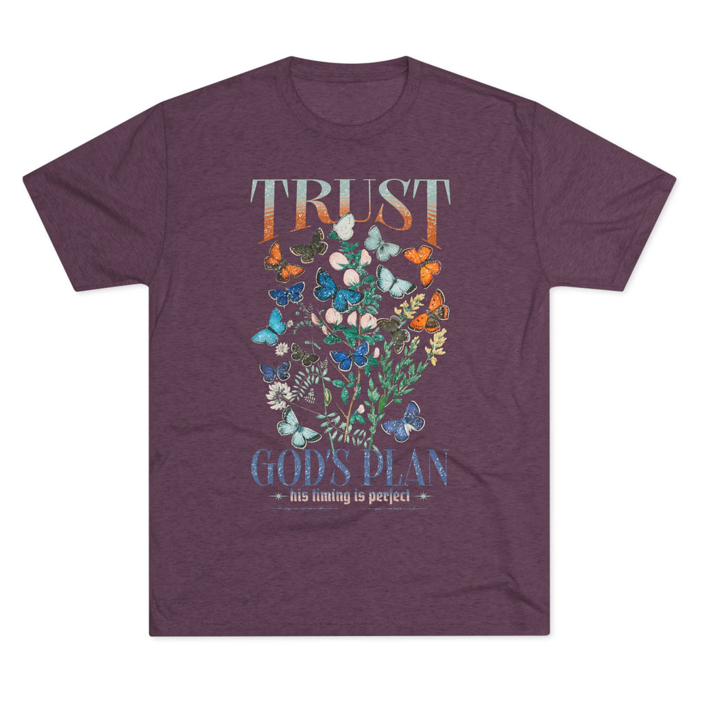 Trust God's Plan Butterflies T-Shirt — Butter-Soft Oversized Tee