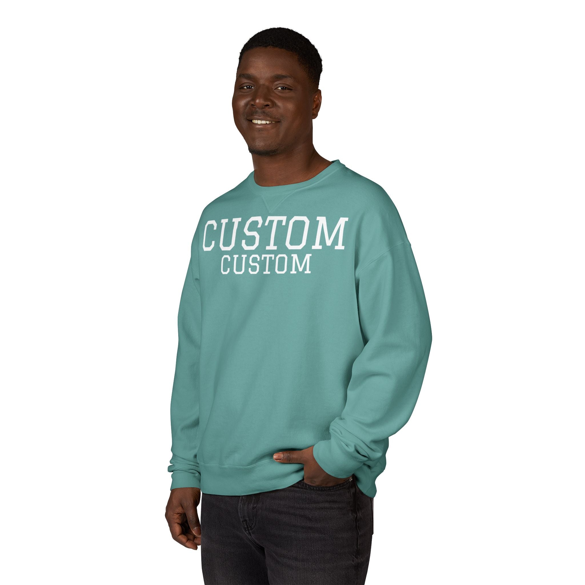 Custom Crewneck Sweatshirt — Vintage Garment-Dyed Comfort